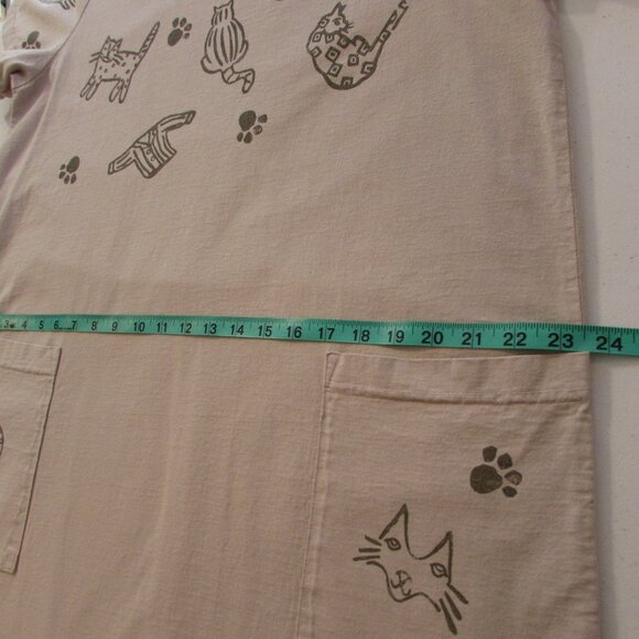 Vintage Viva City Beige Cats/Clothes Cotton Maxi Pockets XL - Picture 9 of 16